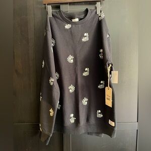 NWT Disney x Vans Cheshire Cat Crewneck Sweatshirt Glow in The Dark Size Large